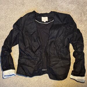 LOFT Charcoal Open-Front Blazer